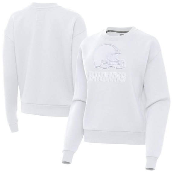 Women's Antigua White Cleveland Browns Victory Pullover Sweatshirt