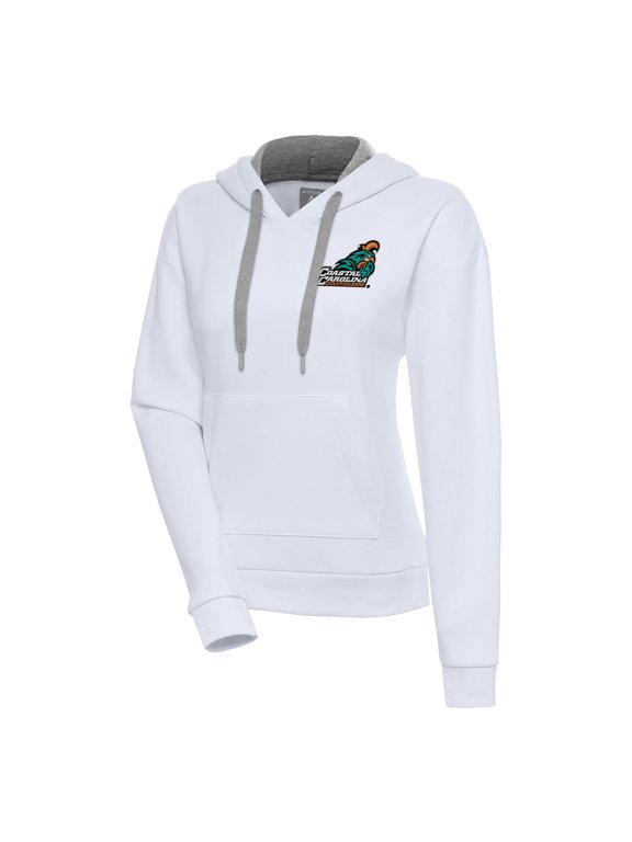 Women's Antigua White Coastal Carolina Chanticleers Victory Pullover Hoodie