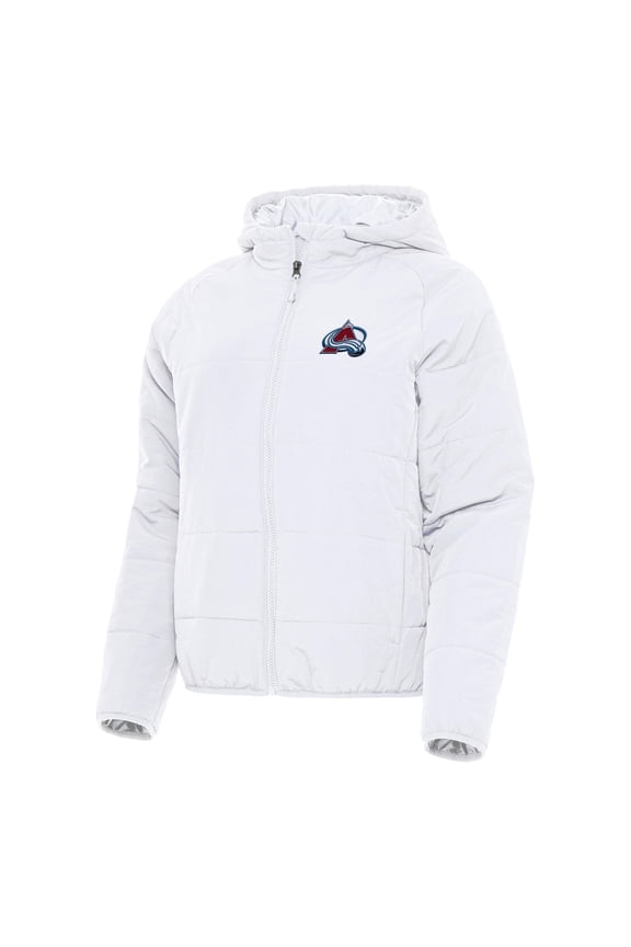 Women's Antigua White Colorado Avalanche Universe Full-Zip Puffer Jacket
