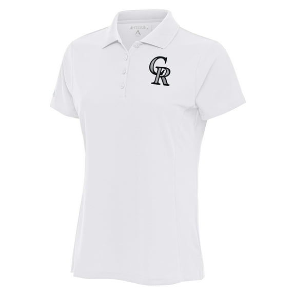 Women's Antigua White Colorado Rockies Logo Legacy Pique Polo
