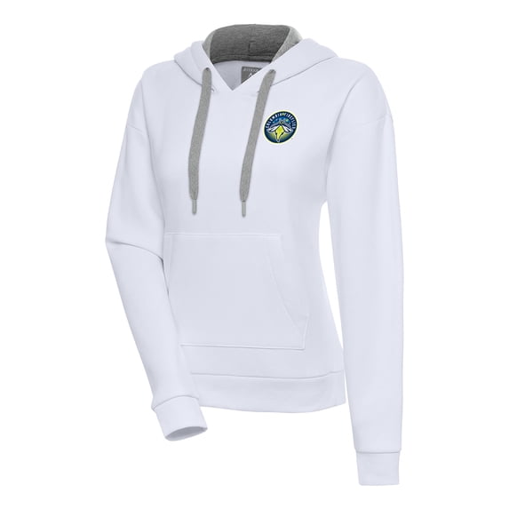 Women's Antigua White Columbia Fireflies Victory Pullover Hoodie