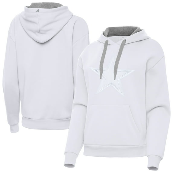 Women's Antigua White Dallas Cowboys Victory Pullover Hoodie