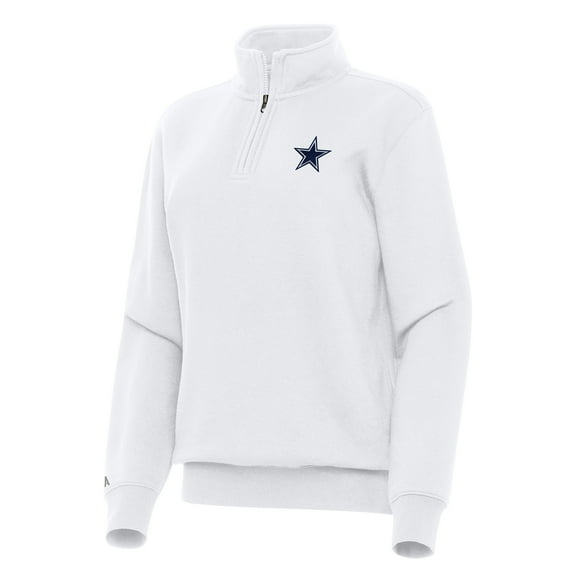 Women's Antigua  White Dallas Cowboys Victory Quarter-Zip Top