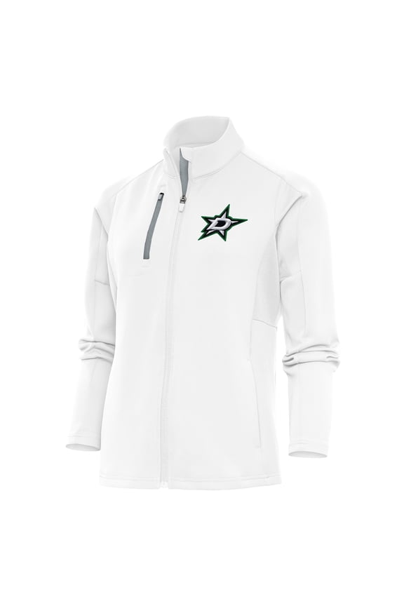 Women's Antigua White Dallas Stars Team Logo Generation Full-Zip Jacket