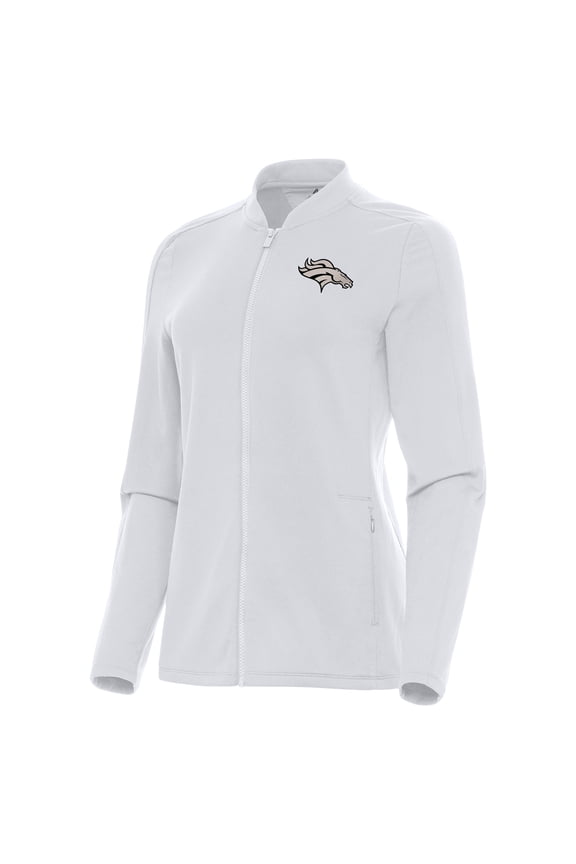 Women's Antigua White Denver Broncos Continual Full-Zip Jacket