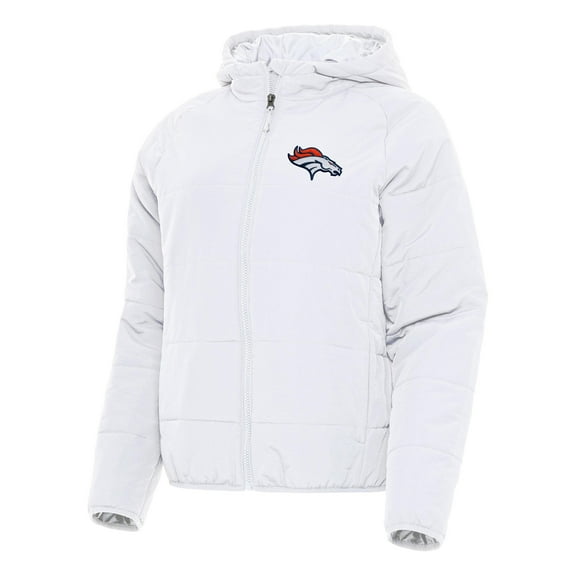 Women's Antigua  White Denver Broncos  Universe Full-Zip Hoodie Jacket