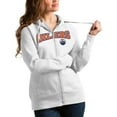 thumbnail image 1 of Women's Antigua White Edmonton Oilers Wordmark Victory Full-Zip Hoodie, 1 of 1