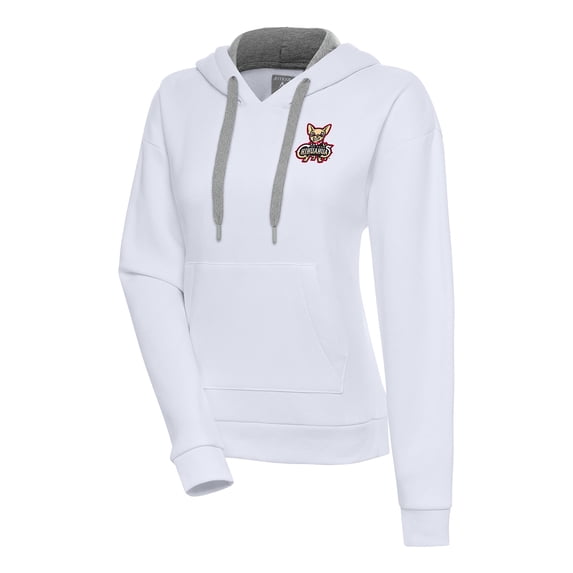 Women's Antigua White El Paso Chihuahuas Victory Pullover Hoodie