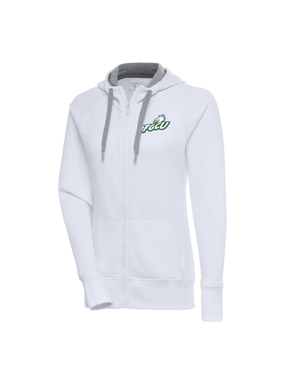 Women's Antigua White Florida Gulf Coast Eagles Victory Full-Zip Hoodie