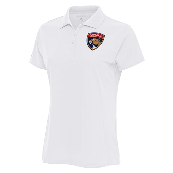Women's Antigua White Florida Panthers Team Logo Legacy Pique Polo