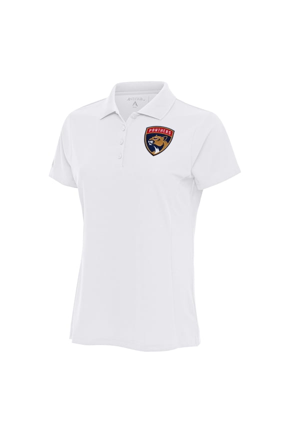Women's Antigua White Florida Panthers Team Logo Legacy Pique Polo