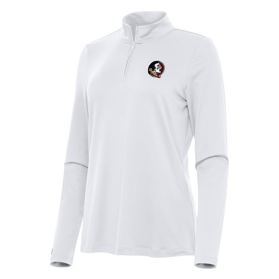 Women's Antigua White Florida State Seminoles Reprocess Quarter-Zip Top