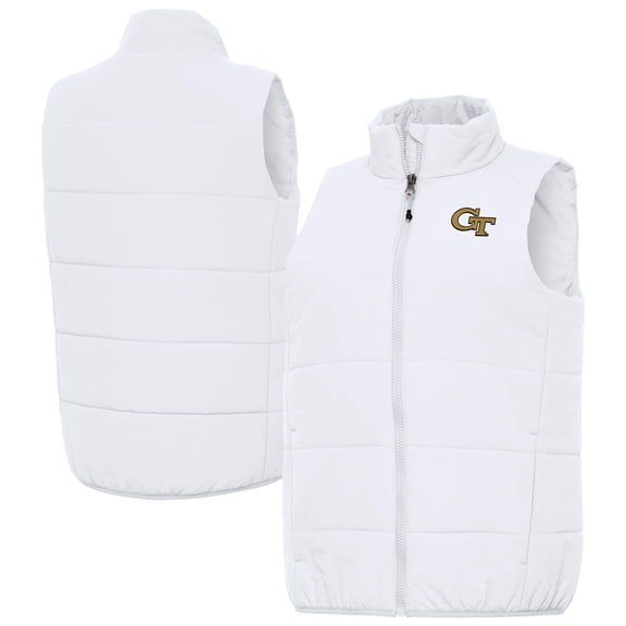 Women's Antigua  White Georgia Tech Yellow Jackets Experience Full-Zip Vest
