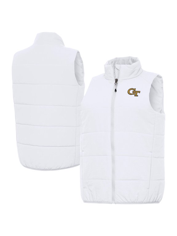 Women's Antigua White Georgia Tech Yellow Jackets Experience Full-Zip Vest