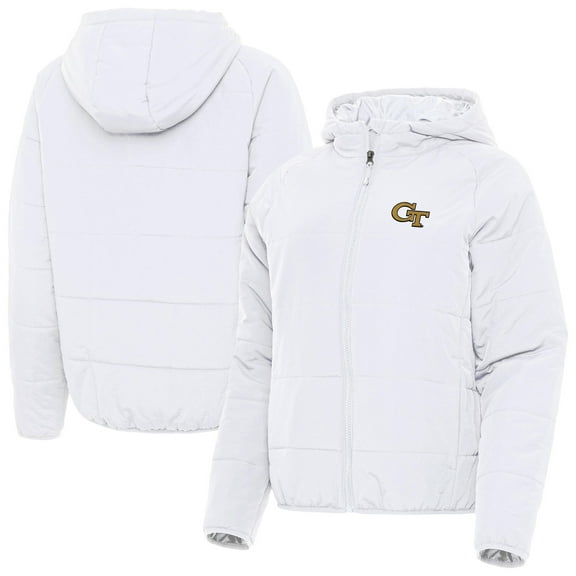 Women's Antigua White Georgia Tech Yellow Jackets Universe Full-Zip Hoodie Jacket