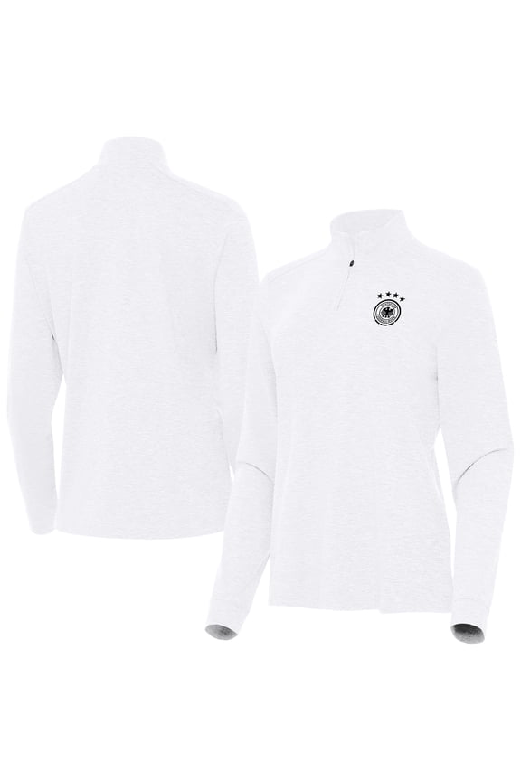 Women's Antigua White Germany National Team Master Quarter-Zip Pullover