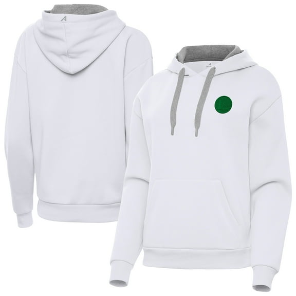 Women's Antigua White Golden State Warriors St. Patrick's Day Victory Pullover Hoodie