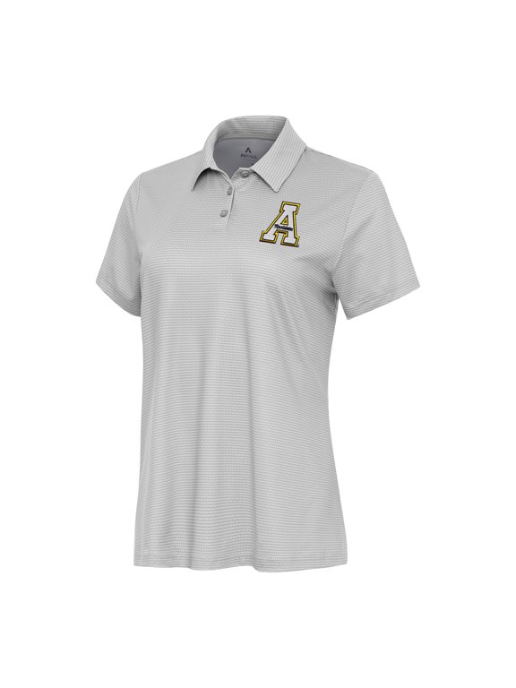 Women's Antigua White/Gray Appalachian State Mountaineers Rings Polo