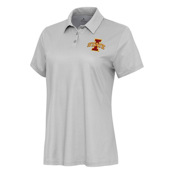 Women's Antigua  White/Gray Iowa State Cyclones Rings Polo