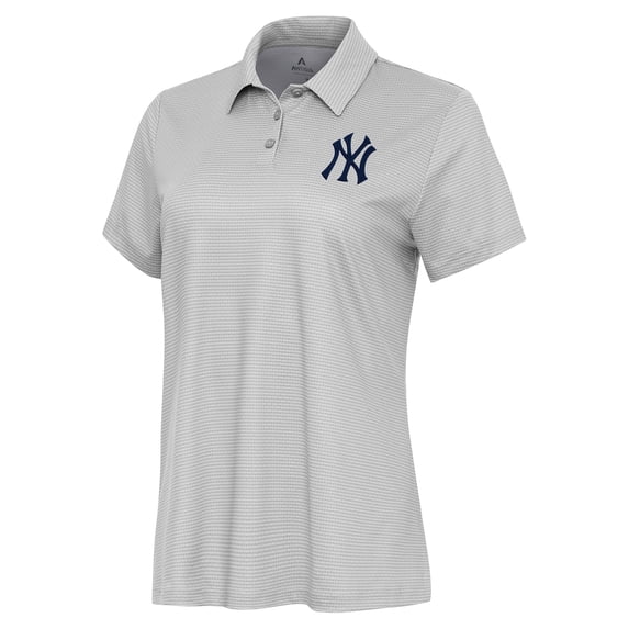 Women's Antigua White/Gray New York Yankees Rings Polo