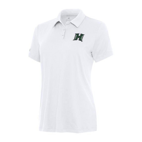 Women's Antigua White Hawaii Rainbow Warriors Reprocess Polo