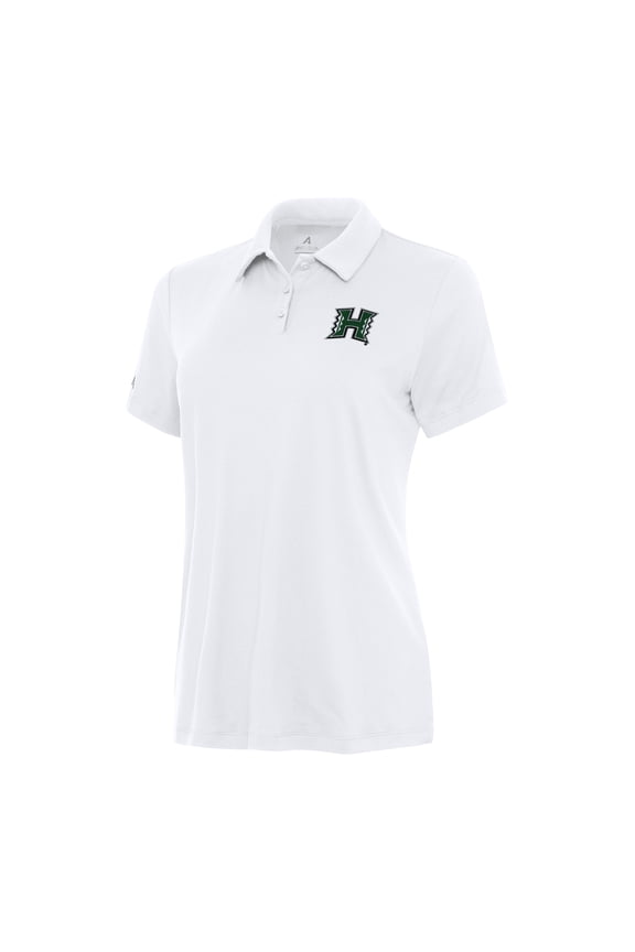 Women's Antigua White Hawaii Rainbow Warriors Reprocess Polo