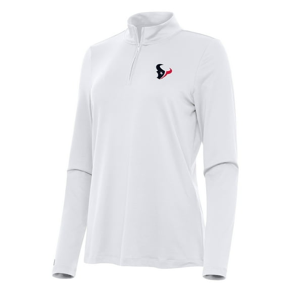 Women's Antigua White Houston Texans Reprocess Quarter-Zip Top