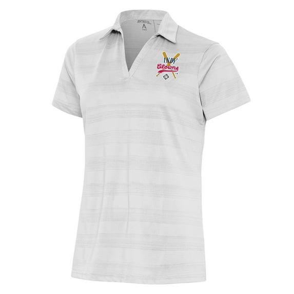 Women's Antigua White Indianapolis Clowns Compass Polo