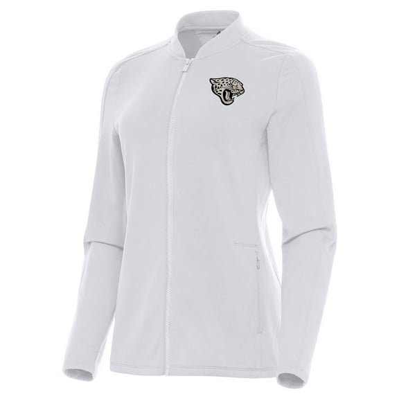 Women's Antigua White Jacksonville Jaguars Continual Full-Zip Jacket