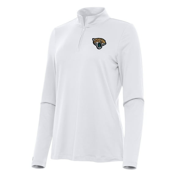 Women's Antigua  White Jacksonville Jaguars Reprocess Quarter-Zip Top