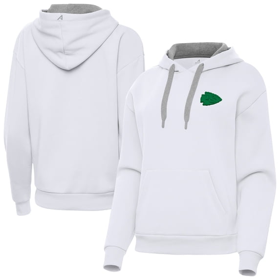 Women's-Antigua White Kansas City Chiefs St. Patrick's Day Victory Pullover Hoodie