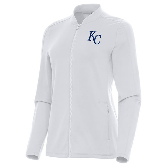 Women's Antigua White Kansas City Royals Continual Full-Zip Jacket