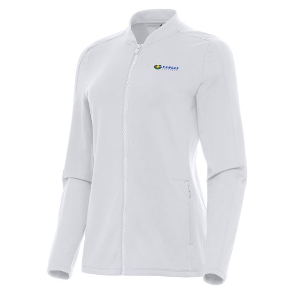 Women's-Antigua White Kansas Speedway Continual Full-Zip Jacket
