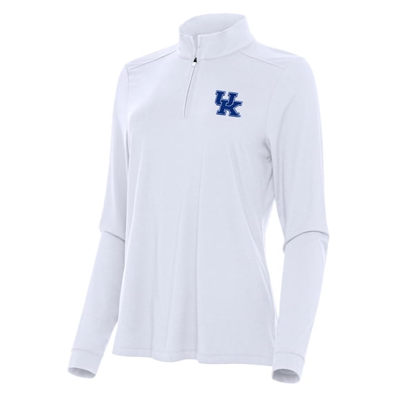 Women's Antigua White Kentucky Wildcats Intent Quarter-Zip Top