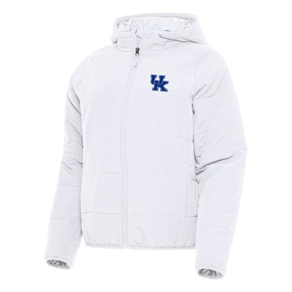 Women's Antigua White Kentucky Wildcats Universe Full-Zip Puffer Jacket