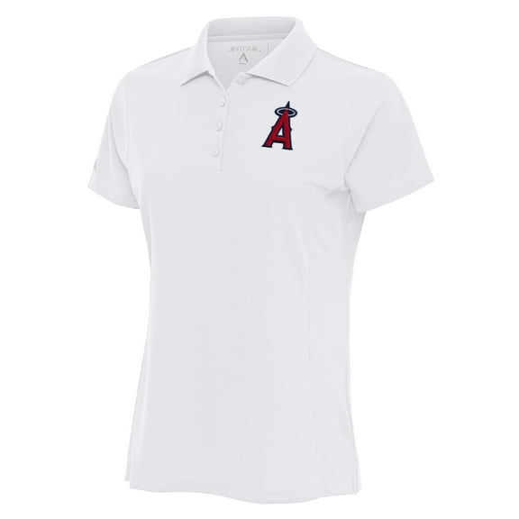 Women's Antigua White Los Angeles Angels Logo Legacy Pique Polo