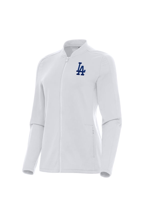 Women's Antigua White Los Angeles Dodgers Continual Full-Zip Jacket