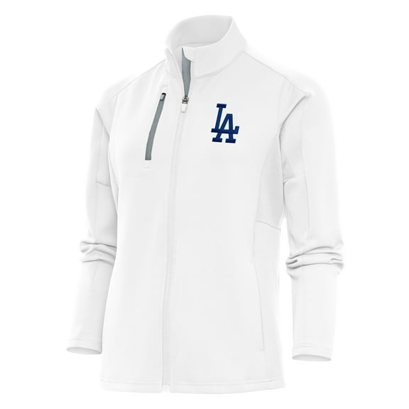 Women's Antigua White Los Angeles Dodgers Logo Generation Full-Zip Jacket