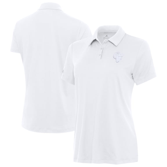 Women's Antigua White Los Angeles Rams Reprocess Polo