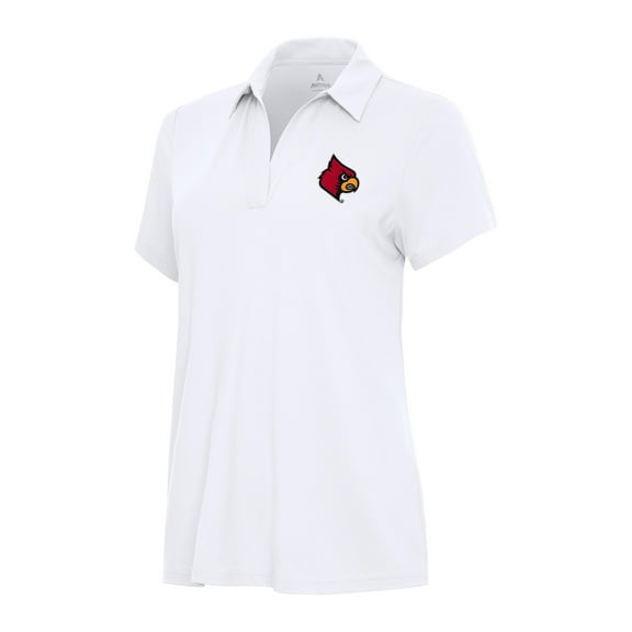 Women's Antigua White Louisville Cardinals Era V-Neck Polo