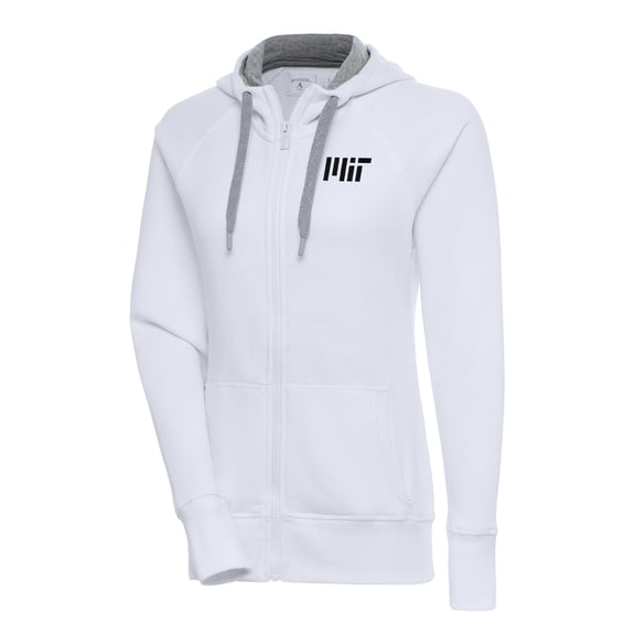 Women's Antigua White MIT Engineers Victory Full-Zip Hoodie