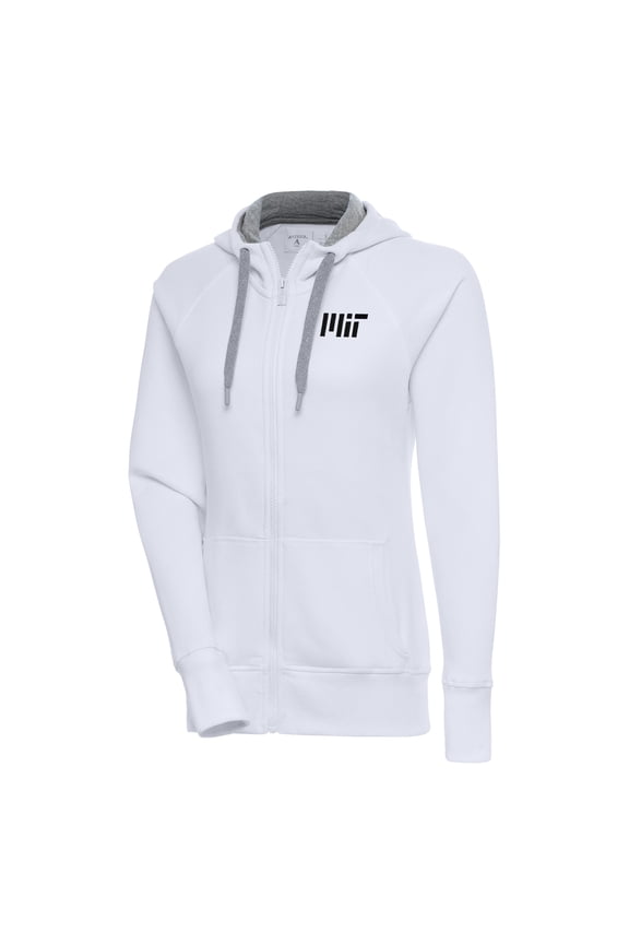 Women's Antigua White MIT Engineers Victory Full-Zip Hoodie