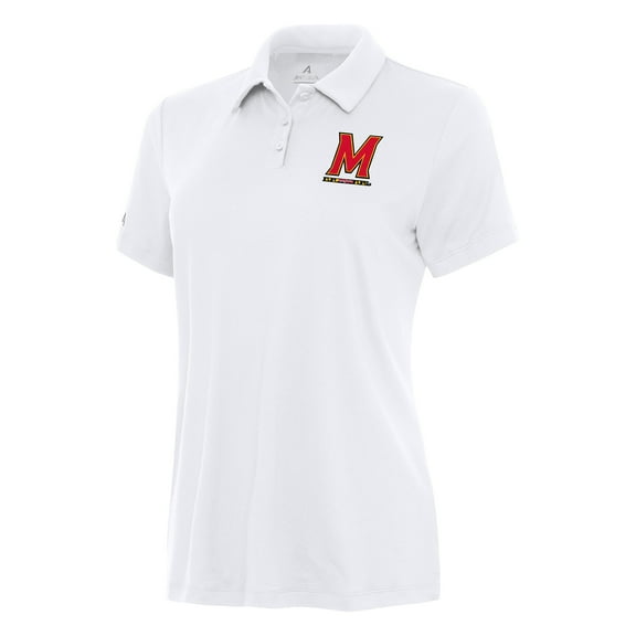 Women's Antigua White Maryland Terrapins Reprocess Polo