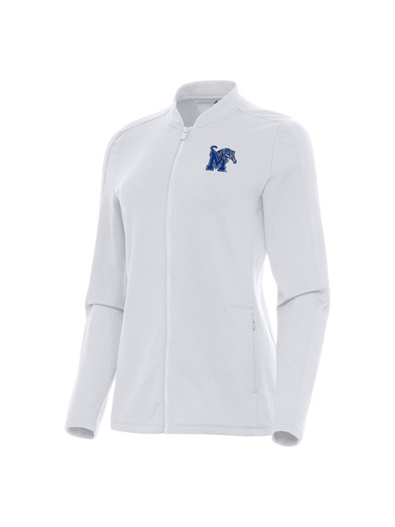 Women's Antigua White Memphis Tigers Continual Full-Zip Jacket