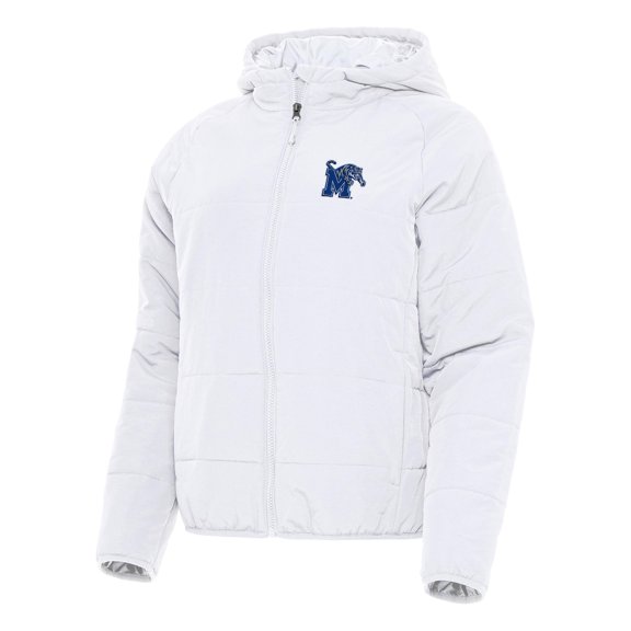 Women's Antigua White Memphis Tigers Universe Full-Zip Puffer Jacket