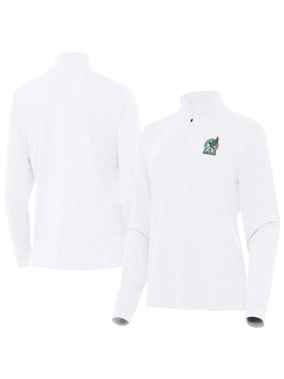 Women's Antigua White Mexico National Team Master Quarter-Zip Pullover