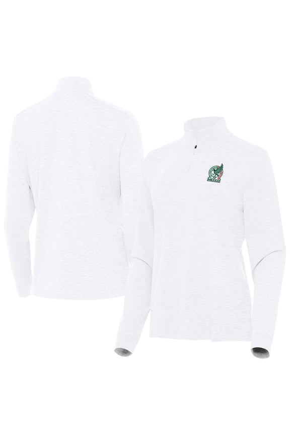 Women's Antigua White Mexico National Team Master Quarter-Zip Pullover