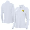 thumbnail image 1 of Women's Antigua White Michigan Wolverines Intent Quarter-Zip Top, 1 of 3