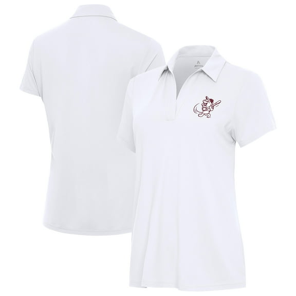 Women's Antigua White Mississippi State Bulldogs Era Swinging Bully V-Neck Polo