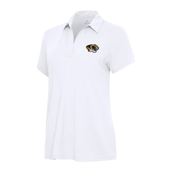 Women's Antigua White Missouri Tigers Era V-Neck Polo